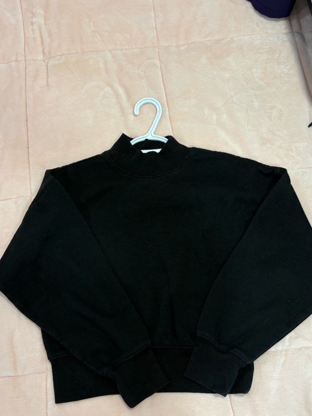Forever 21 Black Ribbed Mock Neck Pullover